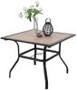 PHI VILLA Gartentisch (E-Beschichtung Metall 94×94×71cm, Holzähnlicher Quadratische Braun), Wetterfest Outdoor Garten Tisch Terrassentisch Balkontisch Bild 5