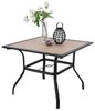 PHI VILLA Gartentisch (E-Beschichtung Metall 94×94×71cm, Holzähnlicher Quadratische Braun), Wetterfest Outdoor Garten Tisch Terrassentisch Balkontisch Bild 4