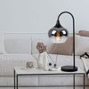 LED Tischleuchte, gebogen, Glas rauch, schwarz, H 54 cm Bild 5