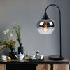 LED Tischleuchte, gebogen, Glas rauch, schwarz, H 54 cm Bild 2