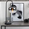 LED Tischleuchte, gebogen, Glas rauch, schwarz, H 54 cm Bild 4