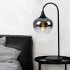 LED Tischleuchte, gebogen, Glas rauch, schwarz, H 54 cm Bild 3