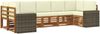 vidaXL Ecksofa Set mit Kissen 7 pcs Natur und Creme Polyester 3384816 Bild 2