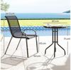 Outsunny Balkonset mit Glastisch, Stapelbare Gartenstühle, (Bistro-Set, 3-tlg, Gartenmöbel Set), Gartengarnitur Schwarz Bild 3
