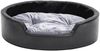 vidaXL Hundebett Schwarz-Grau 69x59x19 cm Plüsch und Kunstleder 171253 Bild 3