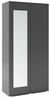 Garderoben-Set BERLIN – Kleiderschrank mit Polsterplatten, Schuhschrank und Schrankaufsatz 90 cm, für Flur und Eingangsbereich (Graphite,Trinity 16), 225 x 40 x 220 cm Bild 5