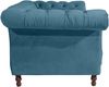 Chesterfield Sofa 2-Sitzer Kaylin Samtvelours petrol Bild 3