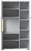 Stauraumvitrine >ALVERNO< 2 Türen, in Asche/Coast Evoke Eiche Lamelle-Dekor - 80x139x40 (BxHxT) Bild 2
