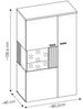Stauraumvitrine >ALVERNO< 2 Türen, in Asche/Coast Evoke Eiche Lamelle-Dekor - 80x139x40 (BxHxT) Bild 4