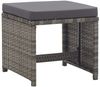 vidaXL Gartenhocker 2 Stk. mit Sitzkissen Poly Rattan Anthrazit 46419 Bild 2