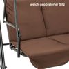 MCombo 3-Sitzer Hollywoodschaukel 8003, Polyestergewebe und Stahl, Braun 170 x 114 x 155 cm Bild 5