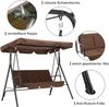 MCombo 3-Sitzer Hollywoodschaukel 8003, Polyestergewebe und Stahl, Braun 170 x 114 x 155 cm Bild 4