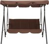 MCombo 3-Sitzer Hollywoodschaukel 8003, Polyestergewebe und Stahl, Braun 170 x 114 x 155 cm Bild 2