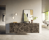Sideboard Cuor 180 cm Keramik Emperador Extra Lucidato Dunkelbraun 2 Türen 3 Schubfächer Schwebend Bild 2
