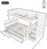 Etagenbett 90×200/140×200 cm mit Rausfallschutz, Leiter und Schubladen, Weiß, ohne Matratze Bild 5
