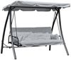 Outsunny Hollywoodschaukel Schaukelbank mit Dach, 3-Sitzer, Bettfunktion, Schaukelstuhl, 1 tlg, Gartenschaukel, für Garten, Balkon, Grau Bild 5