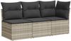 vidaXL Gartensofa mit Kissen 3-Sitzer Hellgrau Poly Rattan 366193 Bild 2
