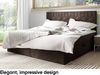 MEBLINI Boxspringbett BRUGES 200x200 cm mit Bettkasten – H4/Braun Samt Polsterbett - Gepolstert Doppelbett mit Matratze und Topper - Polsterbett mit Stauraum - Bett mit Kopfteil – Stauraumbett Bild 3
