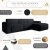 AX LIVING Couch Sofa L Form Didim mini Dunkelgrau 310 cm breit, stilvoll R Bild 5