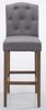 2er Set Barhocker LIKEL - Stoff Hellgrau 42x57x113 cm Braun | Barstuhl Mit Lehne Tresenhocker Tresenstuhl Kneipenhocker Kneipenstuhl Bild 2