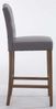 2er Set Barhocker LIKEL - Stoff Hellgrau 42x57x113 cm Braun | Barstuhl Mit Lehne Tresenhocker Tresenstuhl Kneipenhocker Kneipenstuhl Bild 3