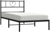 vidaXL Bettgestell mit Kopfteil Metall Schwarz 100x190 cm 355457 Bild 3