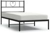 vidaXL Bettgestell mit Kopfteil Metall Schwarz 100x190 cm 355457 Bild 2