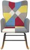 vidaXL Schaukelstuhl Patchwork Stoff 328191 Bild 3