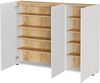 Germania Schuhschrank 1347-605 GW-Libbiano, in Kaschmir/Navarra-Eiche-Nb, mit grifflosem Design, 138 x 105 x 25 cm (BxHxT) Bild 4