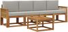 vidaXL Outdoor-Sofagarnitur 5 pcs Natürlich und Hellgrau Polyester 3384977 Bild 2