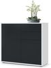Vladon Sideboard Ben, Kommode mit 2 Türen und 2 Schubladen, Weiß matt/Schwarz matt (79 x 74 x 36 cm) Bild 5