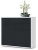 Vladon Sideboard Ben, Kommode mit 2 Türen und 2 Schubladen, Weiß matt/Schwarz matt (79 x 74 x 36 cm) Bild 4