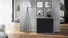 Vladon Sideboard Ben, Kommode mit 2 Türen und 2 Schubladen, Weiß matt/Schwarz matt (79 x 74 x 36 cm) Bild 3