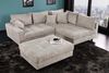 riess-ambiente Ecksofa KENT 220cm greige / schwarz, Einzelartikel 1 Teile, Wohnzimmer · Cord · mit Federkern · inklusive Hocker · L-Form · Modern Bild 4