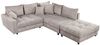 riess-ambiente Ecksofa KENT 220cm greige / schwarz, Einzelartikel 1 Teile, Wohnzimmer · Cord · mit Federkern · inklusive Hocker · L-Form · Modern Bild 2