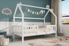 Bett 90x200 cm als Hausbett mit Dach und Zaun – Kiefernholz, weiß Bild 4