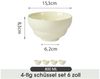 JIWOO Salatschüssel 4er Ø15,3 cm, Müslischüssel Suppenschüssel Dessertschale Obstschale, Keramik, (Schüsselset, 4-tlg), Bowl Hochwertiges Schüsseln Beige Mikrowellen spülmaschinenfest Bild 2