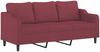 vidaXL 3-tlg. Sofagarnitur mit Kissen Weinrot Stoff 3201864 Bild 4