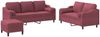 vidaXL 3-tlg. Sofagarnitur mit Kissen Weinrot Stoff 3201864 Bild 2