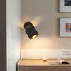 ZMH Deckenlampe 1 Flammig Deckenstrahler Schwarz - Deckenleuchte Vintage Deckenspot E14 Wandstrahler Stoffschrim Schwenkbar 350° MAX. 40W für Wohnzimmer Schlafzimmer Flur (ohne Leuchtmittel) Bild 5