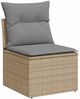 vidaXL 7-tlg. Garten-Sofagarnitur mit Kissen Beige Poly Rattan Akazie 3327496 Bild 5
