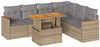 vidaXL 7-tlg. Garten-Sofagarnitur mit Kissen Beige Poly Rattan Akazie 3327496 Bild 2