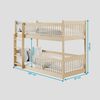 Kids Collective Kinderbett Hochbett Etagenbett 80x180, 90x190, 90x200 cm, umbaubar zu 2 Betten​ (mit abgerundeten Kanten), 90x200 cm von 4. bis 18. Lebensjahr, Natur Bild 3