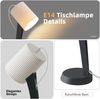 ZMH Nachttischlampe Wohnzimmer Tischlampe mit Kabel - Tischleuchte 2er Set Kleine E14 Lampe Dunkelgrau Tischlampen Moderne Landhausstil für Esstisch Schlafzimmer - Ohne Leuchtmittel Bild 5