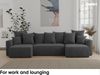 MEBLINI Schlafcouch mit Bettkasten - 312x142x73cm - Dunkelgrau Cordstoff - SOLARIS - Ecksofa mit Schlaffunktion - Sofa mit Relaxfunktion und Kopfstützen - Couch U-Form - Eckcouch - Wohnlandschaft Bild 3