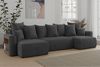 MEBLINI Schlafcouch mit Bettkasten - 312x142x73cm - Dunkelgrau Cordstoff - SOLARIS - Ecksofa mit Schlaffunktion - Sofa mit Relaxfunktion und Kopfstützen - Couch U-Form - Eckcouch - Wohnlandschaft Bild 2
