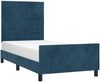 Einzelbettgestell Design für Erwachsene ohne Matratze Dunkelblau 90x190 cm Samt d4402e Bild 3