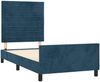 Einzelbettgestell Design für Erwachsene ohne Matratze Dunkelblau 90x190 cm Samt d4402e Bild 4