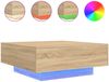 vidaXL Couchtisch mit LED-Leuchten Sonoma-Eiche 80x80x31 cm 836590 Bild 2
