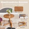 Runder minimalistischer Holztisch Z-Bein, Sofabeistelltisch 50×44×50 cm, Natur Bild 5